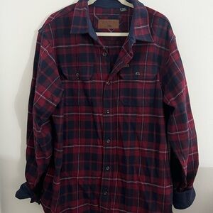 ORVIS XL Red and Blue Plaid Shirt Jacket